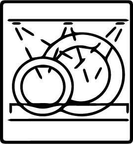 Two Dishes Washing dishwasher safe symbol